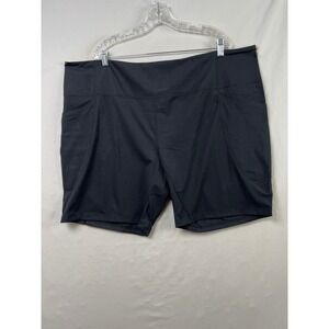 Kinflyte Compression Shorts Womens 6XL Black High Rise Side Pockets Activewear